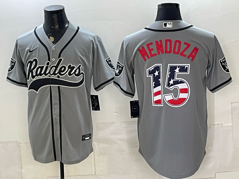 Men 2026 Oakland Raiders #15 Mendoza grey Nike Limited NFL Jersey071517